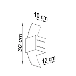 Applique en aluminium/verre 1 lampes 10x12x30cm Sollux