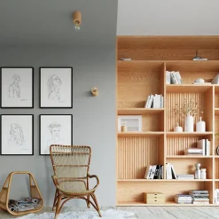 Applique en bois 1 ampoule 3000K - 10x10x10cm Sollux