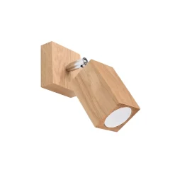 Applique en bois 1 ampoule 4000K - 8x19x17cm Sollux