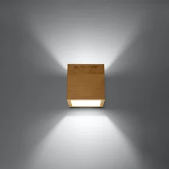 Applique en bois 1 ampoule 4000K - 10x12x10cm Sollux