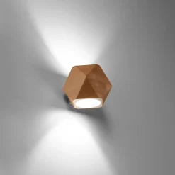 Applique en bois 1 ampoule 3000K - 12x14x12cm Sollux