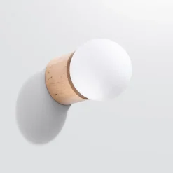 Applique en bois 1 ampoule 4000K - 12x17x12cm Sollux