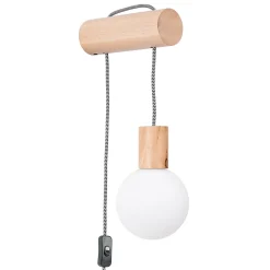 Applique en bois/verre 1 ampoule 3000K - 6x25x67cm Sollux