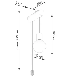 Applique en bois/verre 1 ampoule 3000K - 6x25x67cm Sollux