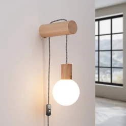 Applique en bois/verre 1 ampoule 3000K - 6x25x67cm Sollux