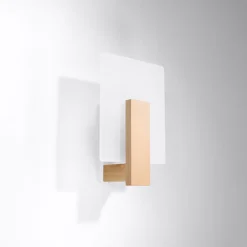 Applique en bois/verre 1 ampoule 3000K - 16x12x30.5cm Sollux