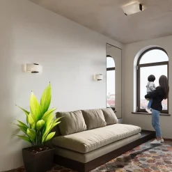 Applique en bois/verre 2 ampoules 3000K - 33x14x14cm Sollux