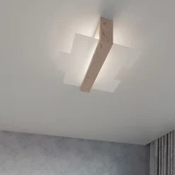 Applique en bois/verre 1 ampoule 4000K - 43x12x30cm Sollux