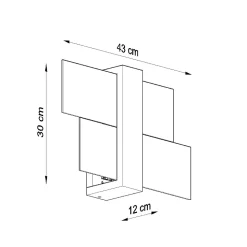 Applique en bois/verre 1 ampoule 4000K - 43x12x30cm Sollux