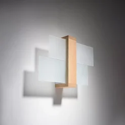 Applique en bois/verre 1 ampoule 4000K - 43x12x30cm Sollux