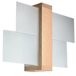 Applique en bois/verre 1 ampoule 4000K - 43x12x30cm Sollux