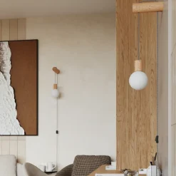 Applique en bois/verre 1 lampes 6x25x67cm Sollux