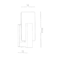 Applique en bois/verre 1 lampes 16x12x30.5cm Sollux