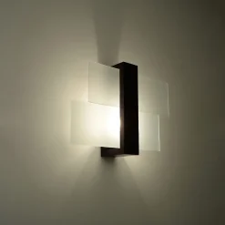 Applique en bois/verre 1 lampes 43x12x30cm Sollux