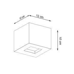 Applique en béton/verre 1 lampes 12x12x10cm Sollux