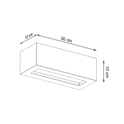 Applique en béton/verre 1 lampes 30x12x10cm Sollux