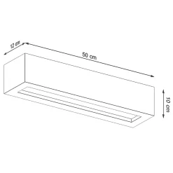 Applique en béton/verre 2 lampes 50x12x10cm Sollux