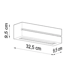Applique en céramique 1 lampes 32.5x9.5x9.5cm Sollux