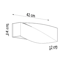 Applique en céramique/verre 1 ampoule 4000K - 42x12x14cm Sollux