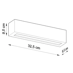 Applique en céramique/verre 1 lampes 32.5x9.5x9.5cm Sollux
