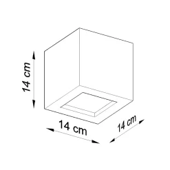 Applique en céramique/verre 1 ampoule 4000K - 14x14x14cm Sollux