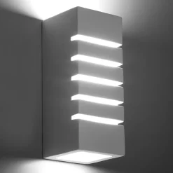 Applique en céramique/verre 1 ampoule 3000K - 10.5x10.5x26cm Sollux