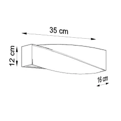 Applique en céramique/verre 1 ampoule 3000K - 35x16x12cm Sollux