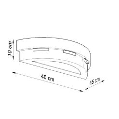 Applique en céramique/verre 1 ampoule 4000K - 40x15x10cm Sollux