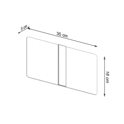 Applique en verre/acier 2 ampoules 3000K - 35x5x18cm Sollux