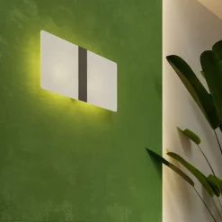 Applique en verre/acier 2 lampes 35x5x18cm Sollux