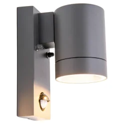 Applique exterieure Rombe aluminium anthracite detecteur de mouvement minuterie ampoule interchangeable 7 x 12,5 x 16,4 cm