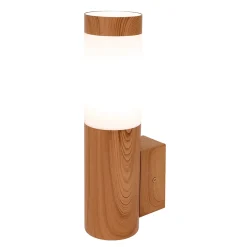 Applique extérieur Hollis métal effet bois marron IP44 E27 25W