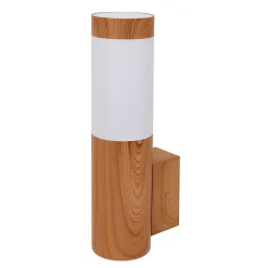 Applique extérieur Hollis métal effet bois marron IP44 E27 25W