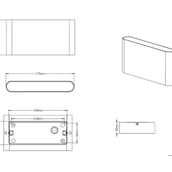 Applique extérieure étanche bi-directionnelle anthracite -Trio - Thames II