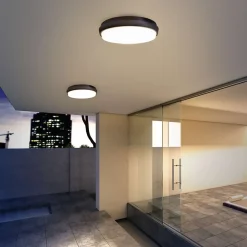 Applique extérieure LED 'Mio' D: 17,5 cm en métal et plastique anthracite, IP54 pour entrée, balcon, terrasse