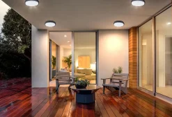 Applique extérieure LED 'Mio' D: 17,5 cm en métal et plastique anthracite, IP54 pour entrée, balcon, terrasse