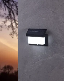 Applique extérieure solaire LED integrée Utrera noir IP44 800lm Eglo