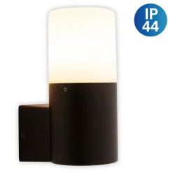 Applique extérieure 'Torcia' hauteur 16,5 cm, en métal et plastique noir, E27