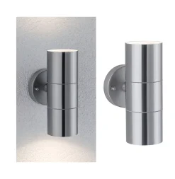 Applique Flame IP44 60mm max. 2x10W 230V Acier inoxydable brossé Acier inoxydable