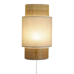 Applique incurvée rotin tissu blanc