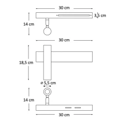 Applique laiton tête de lit liseuse gauche avec interrupteur - Lodvi - GAUCHE
