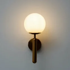 Applique lanterne laiton et verre blanc - Giovanna