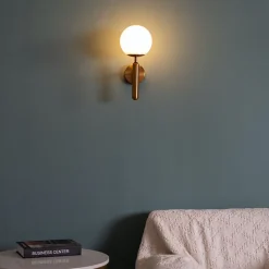 Applique lanterne laiton et verre blanc - Giovanna