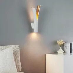 Applique LED blanche intérieur or double faisceau - Nelia