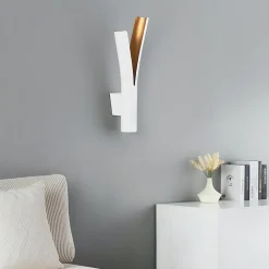 Applique LED blanche intérieur or double faisceau - Nelia