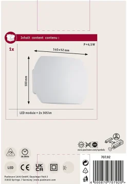 Applique LED Bocca 2700K 2x280lm 230V 2x2,7W Blanc