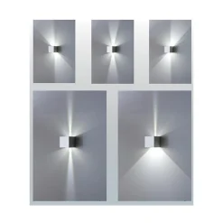 Applique LED Cubetto IP54 6,5W avec ailettes Corten orientables