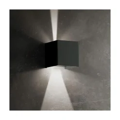 Applique LED Cubetto IP54 6,5W à pales orientables Gris foncé