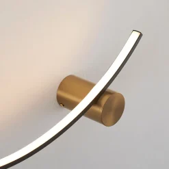 Applique LED demi cercle noir support laiton - Curva