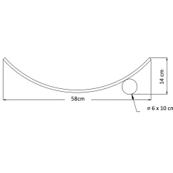 Applique LED demi cercle noir support laiton - Curva